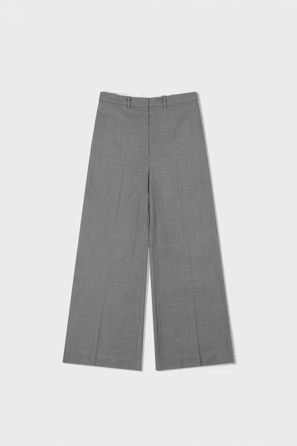 Wide Wool Trouser_Melange Grey