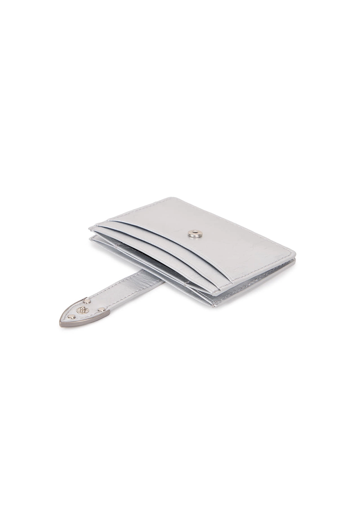 마뗑킴 WESTERN BUCKLE CARD WALLET IN SILVER 상품 이미지 3