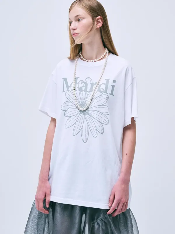 UNISEX TSHIRT FLOWERMARDI_WHITE LIGHTGREY