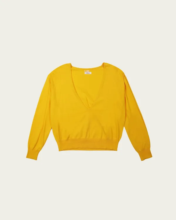 (5차) Kind V-neck Knit - Yellow