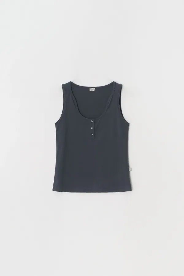 Wave Neck Sleeveless (charcoal)