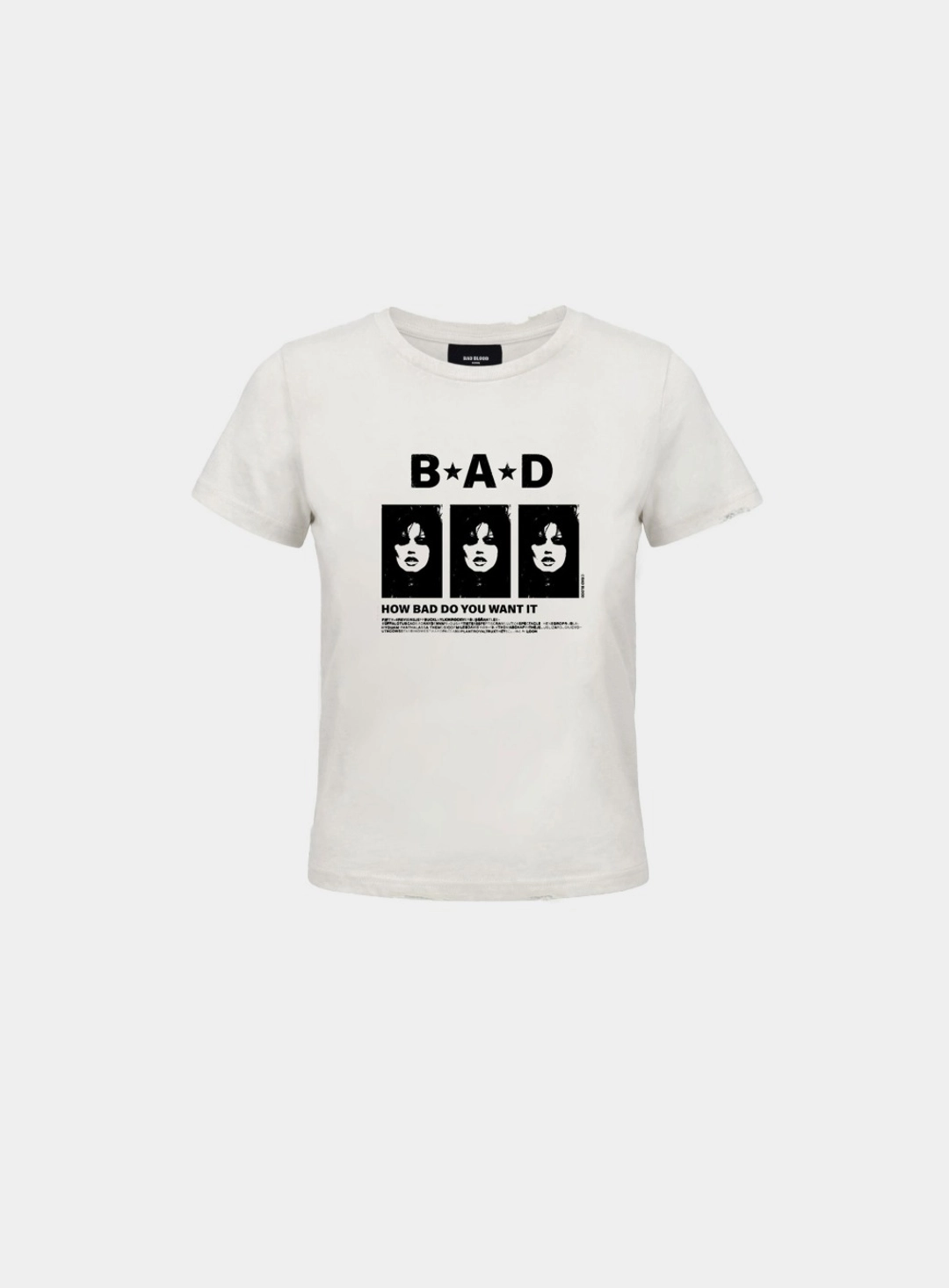 배드블러드 [w-tee26-138] B.A.D. Short Sleeve T-Shirt - White 상품 이미지 1