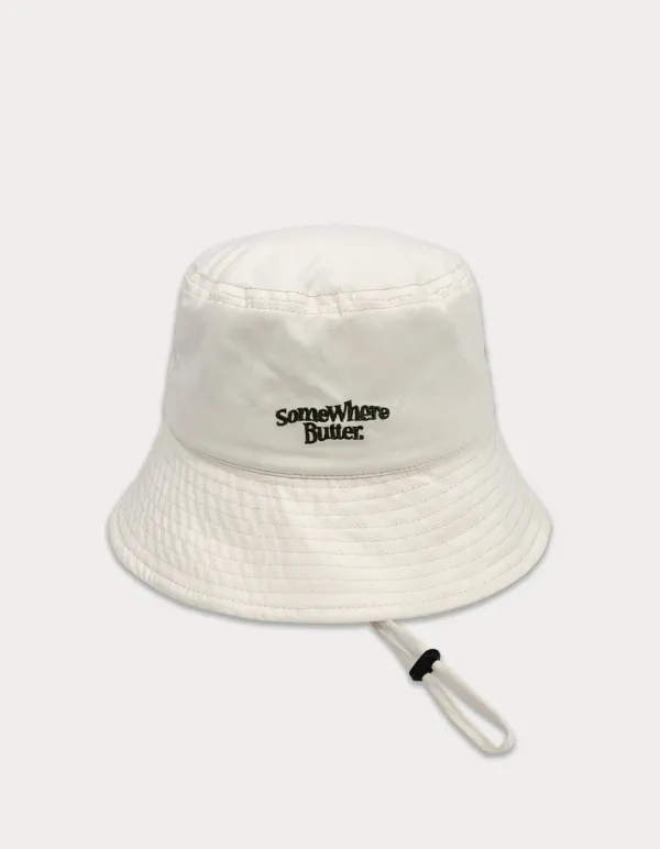 Wave logo safari hat - cream