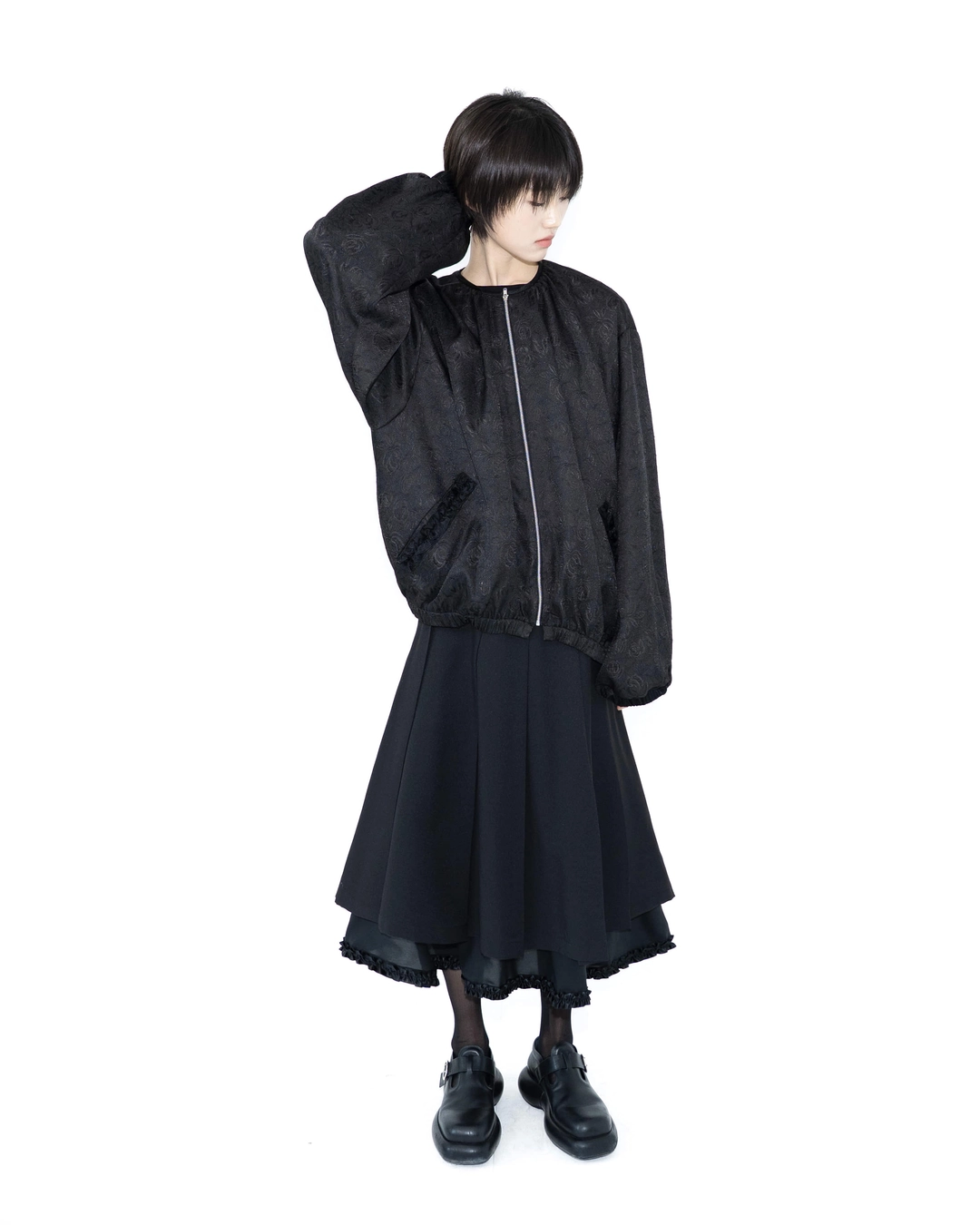 유노이아 jacquard frill blouson 상품 이미지 2