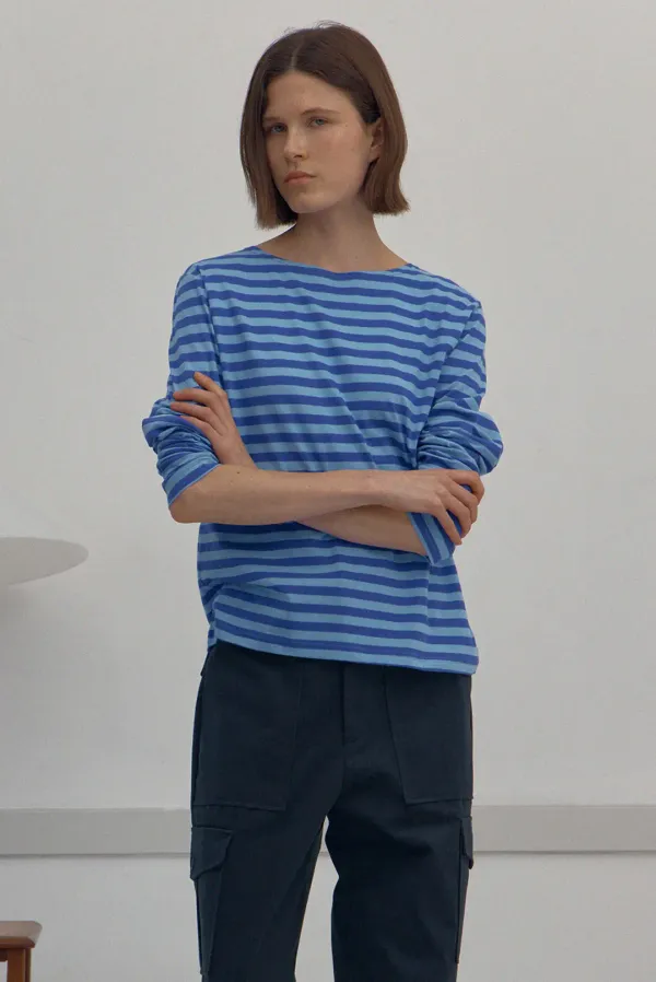 colour stripe tee - blue