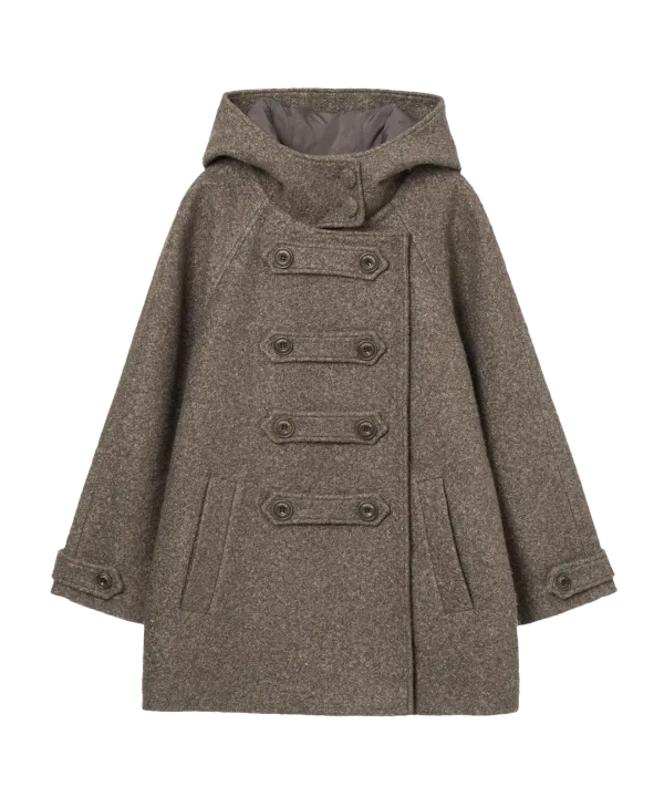 BIG BUTTON HALF COAT [OATMEAL]