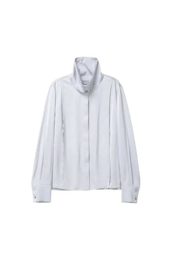 Backwards Collar Blouse, Sliver