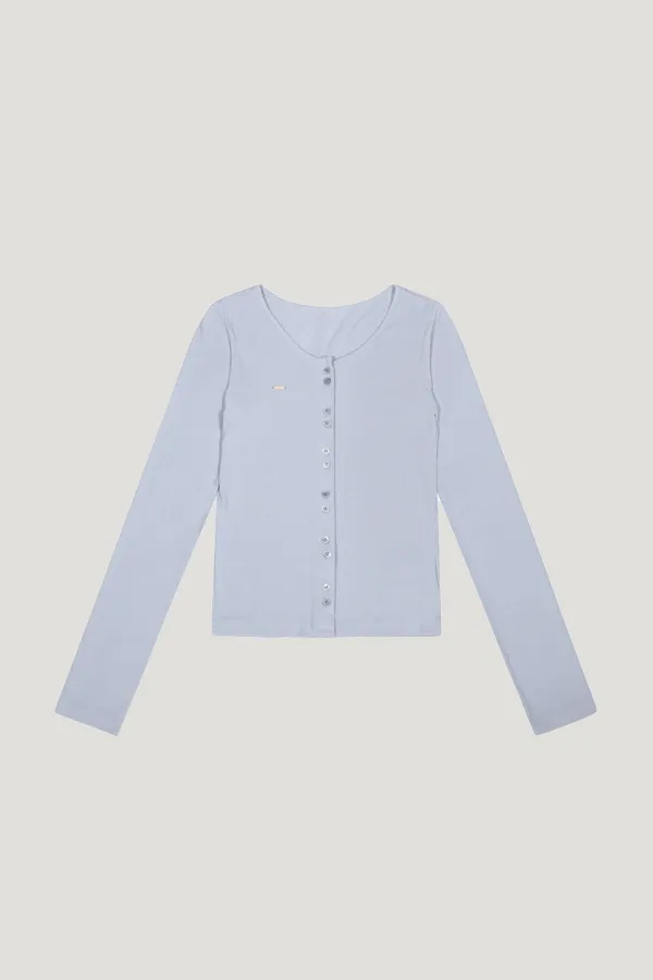 [L/V] Two Button Cardigan (icy blue)
