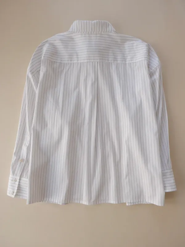 Rina Over Shirt (black stripe)(fabric by KUWAMURA)