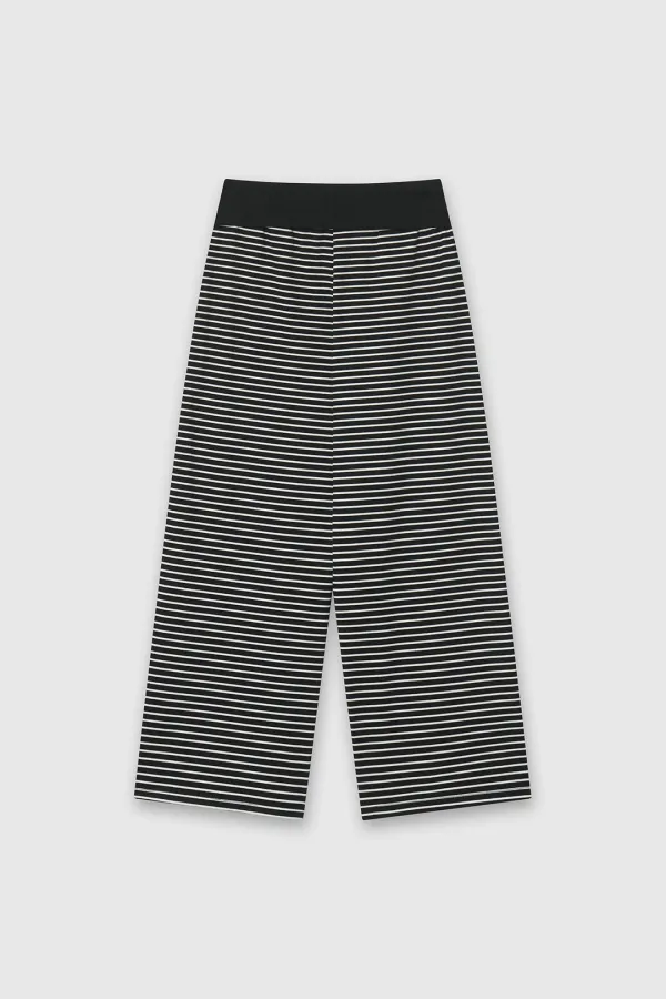 Folding Striped Pants Black