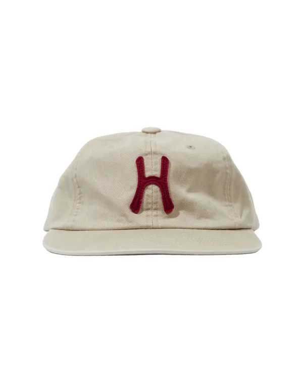 H Logo Cotton Relaxed Fit 6Panel Cap_Beige