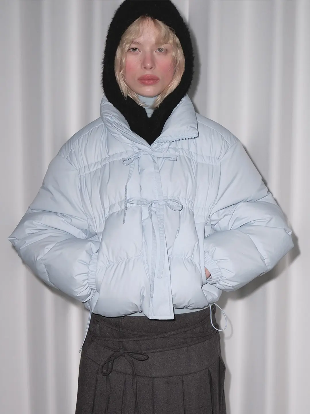 마가린핑거스 RIBBON SHIRRING PADDING (LIGHT BLUE) 상품 이미지 2