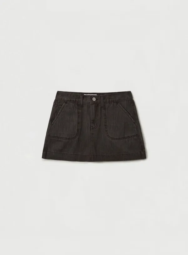 WASHED DENIM SKIRT