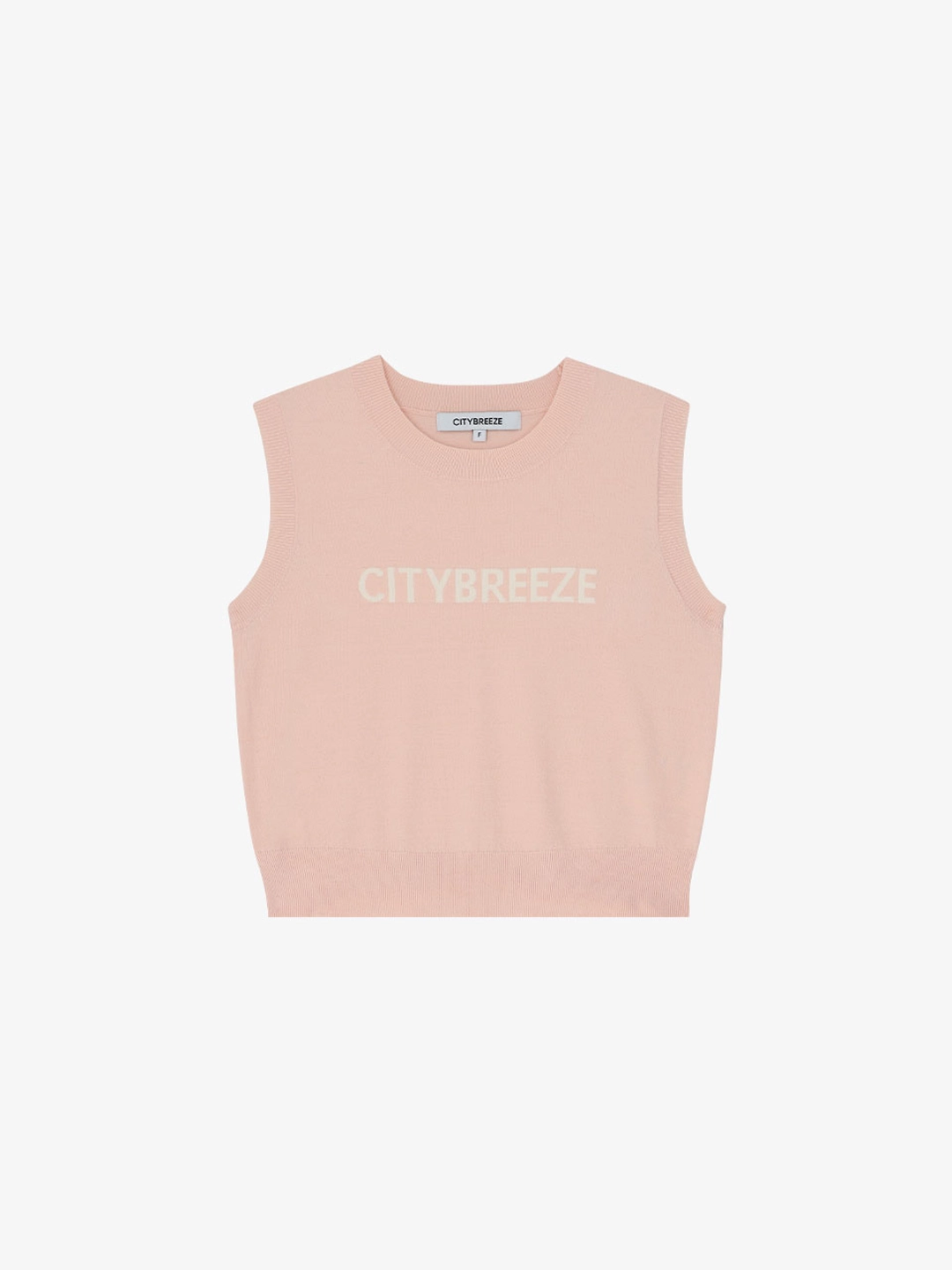 시티브리즈 시티 로고 슬리브리스 크롭탑_PINK 상품 이미지 1