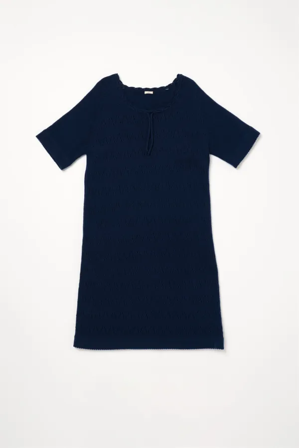Via Glenn wool knit onepiece (Navy)