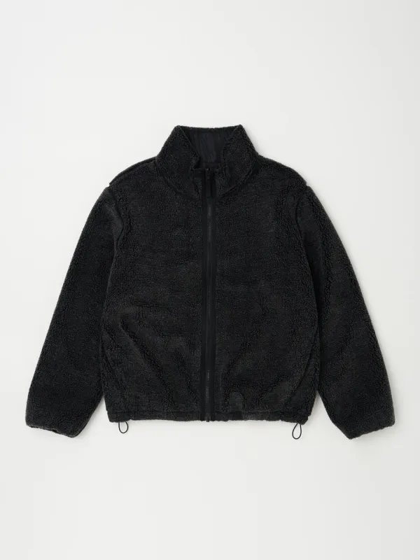 REVERSIBLE FLEECE JACKET IN BLACK