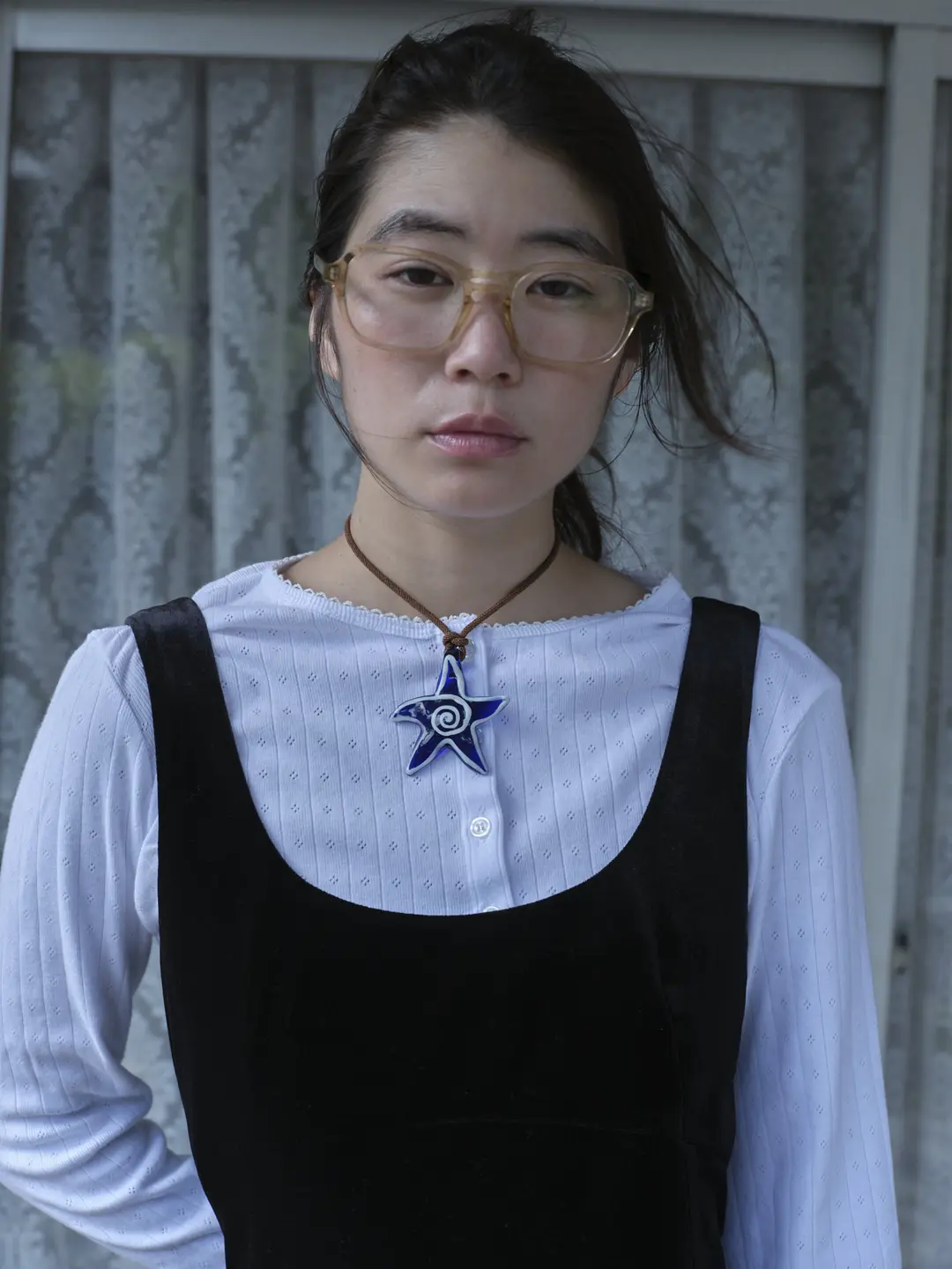 캐롤쇼페 PUNCHED CARDIGAN IN WHITE / BLACK 상품 이미지 1