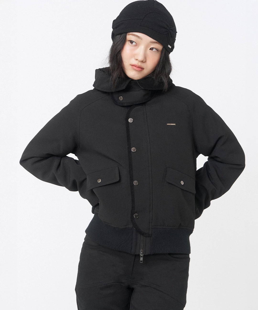 미세키서울 Wellon bomber jacket BLACK 상품 이미지 3