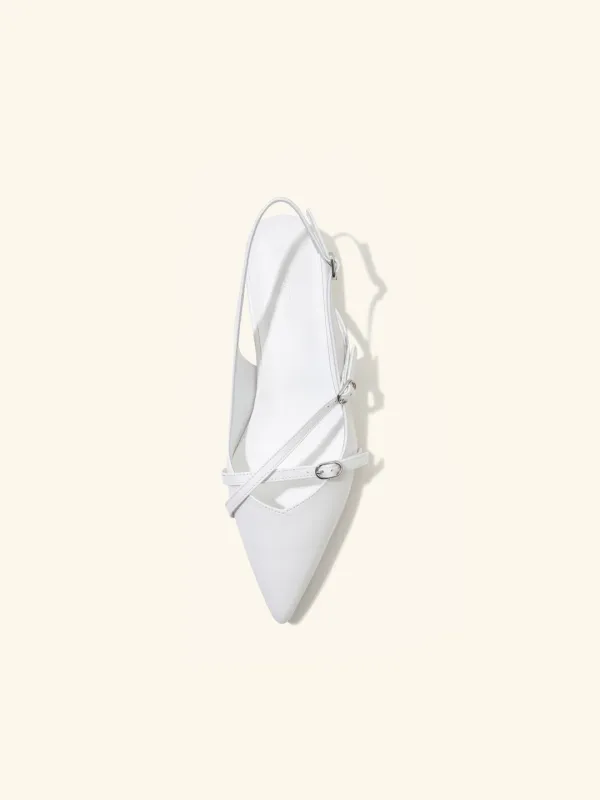 OBLIQUE strap slingback / 화이트