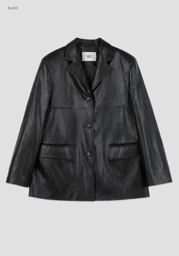 (Z-JK-3061)OVER FIT SINGLE LEATHER JACKET