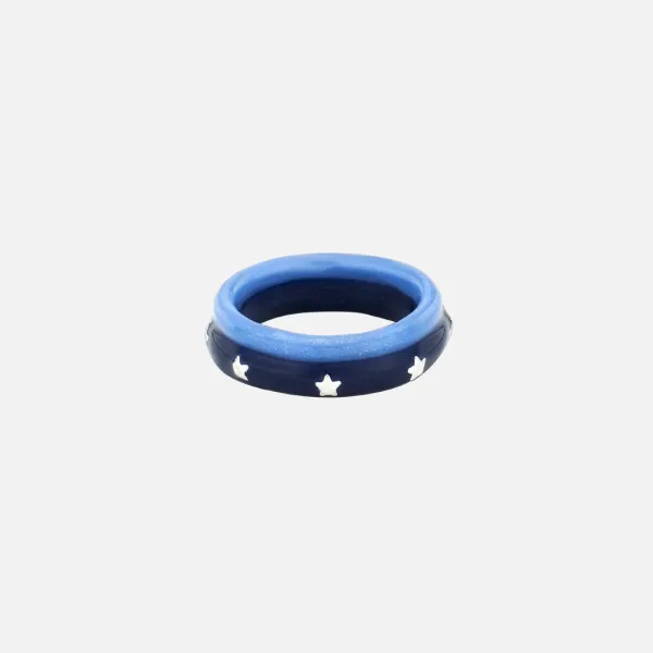 star two track ring-blue