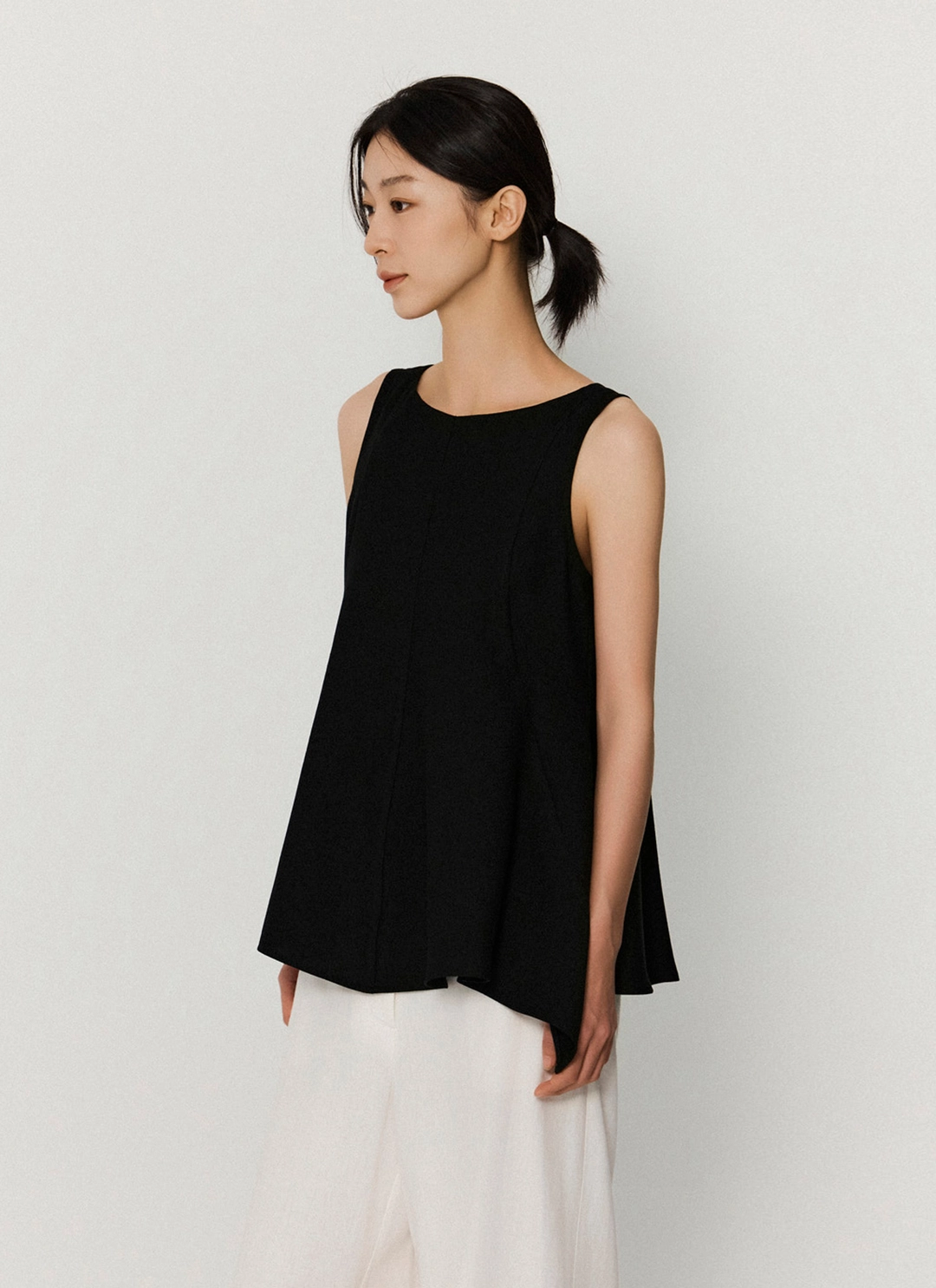 녹섭 wrinkle sleeveless blouse_black 상품 이미지 1
