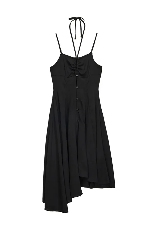 [2ND] OPEN LAYERED FRILL DRESS (BLACK)