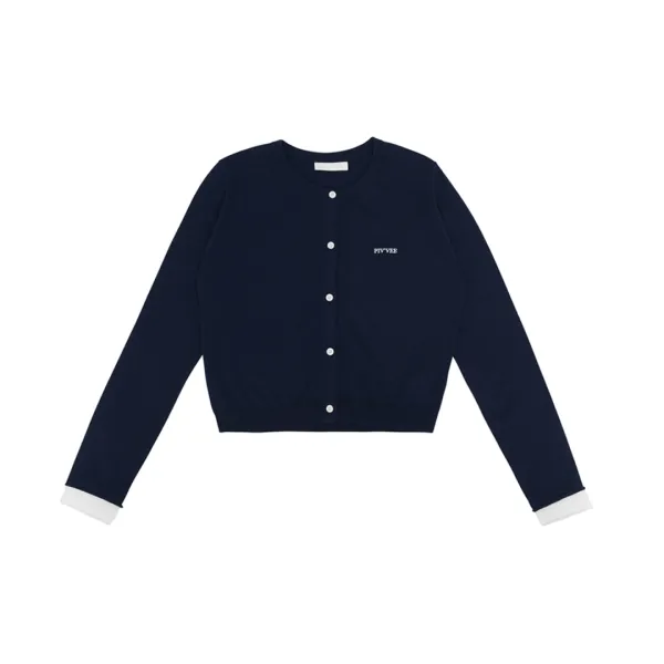 [2차] Embroidered Knit Cardigan (ocean navy)