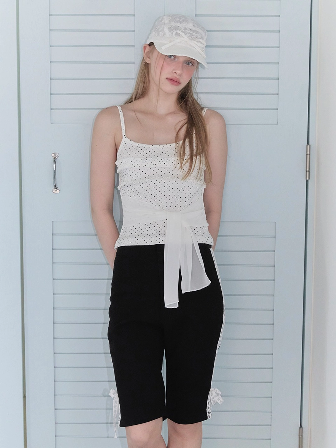 마가린핑거스 FRILL RIBBON TANK TOP (IVORY) 상품 이미지 2