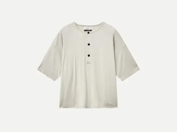 Via Henleyneck short sleeve T-shirt (Light gray)