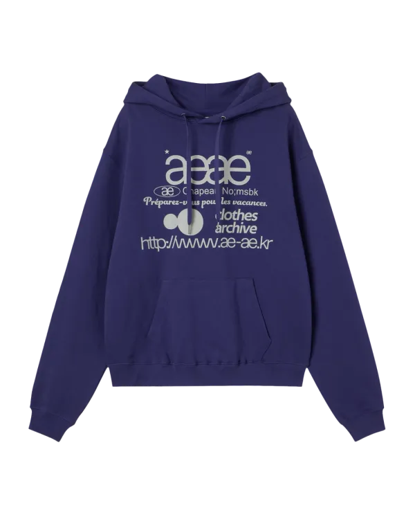 WEB LOGO LOOSED HOODIE [BLUE]