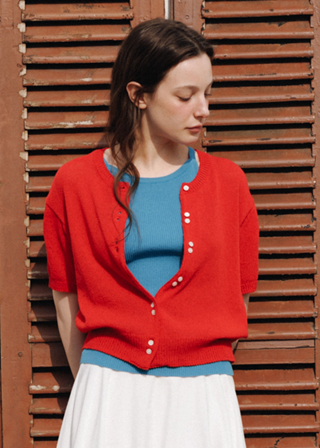 더라이 Round Half Cardigan(Red) 상품 이미지 2