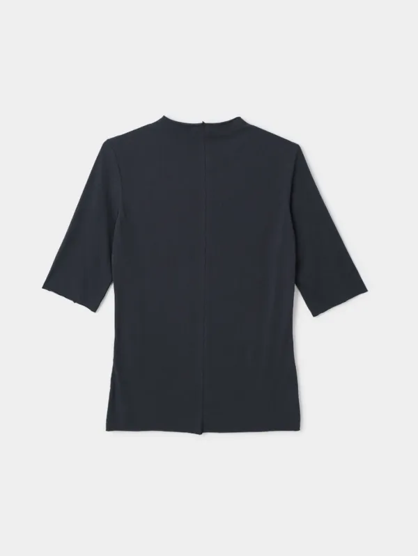 3rd /Mock Neck Thin T-Shirts (charcoal)