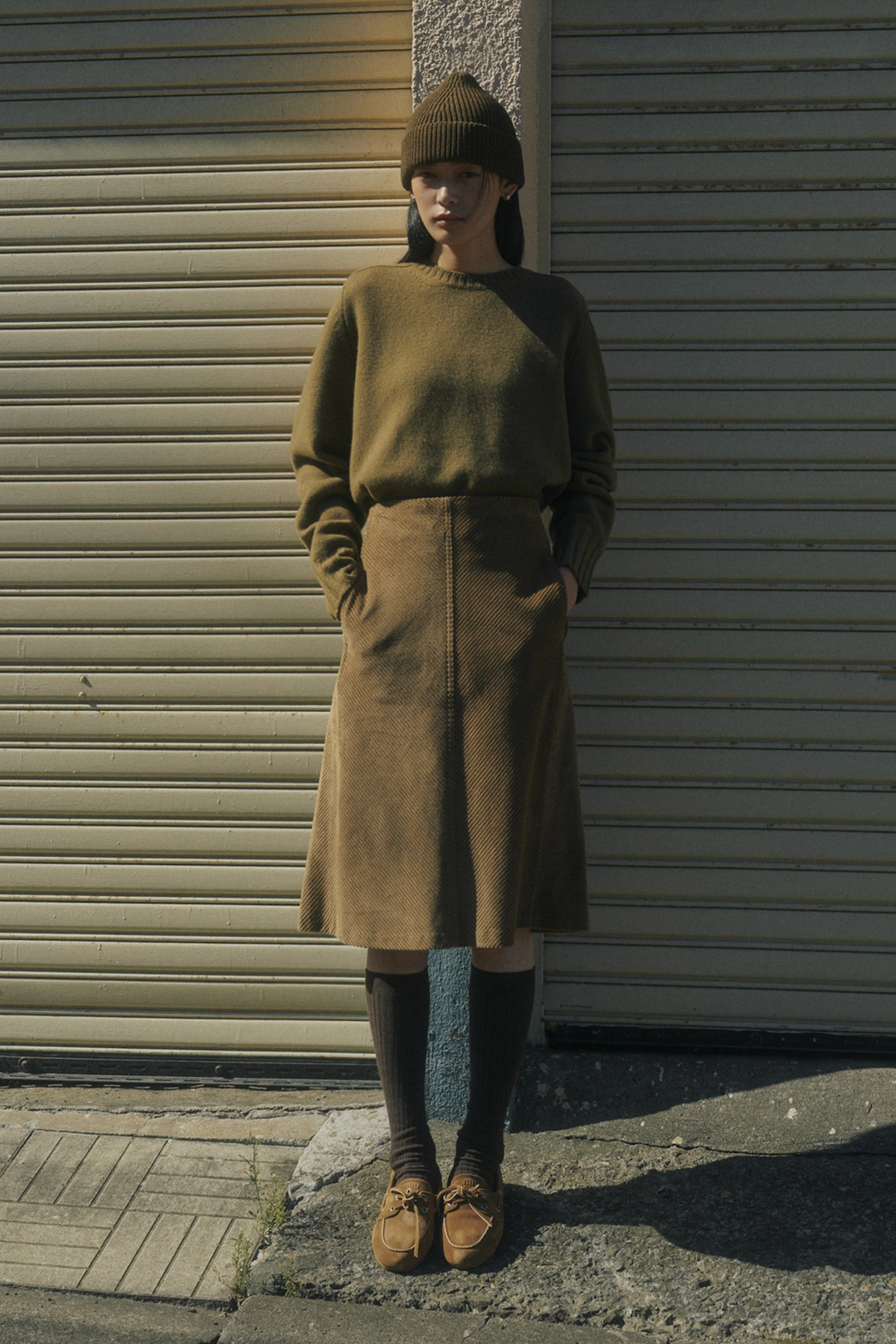 세이지먼트 AMBO CORDUROY FLARE HALF SKIRT_BEIGE 상품 이미지 2