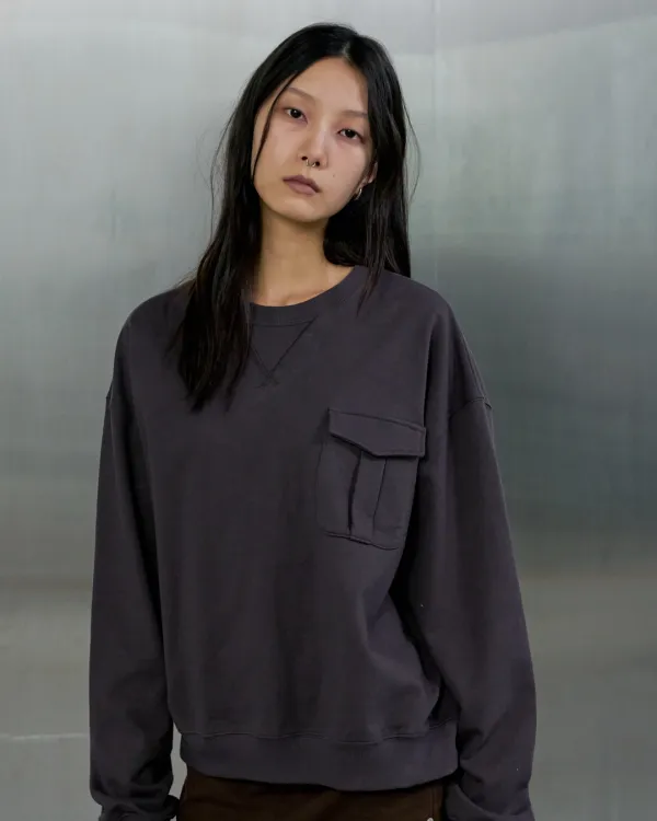 POCKET SWEAT SHIRT - CHARCOAL