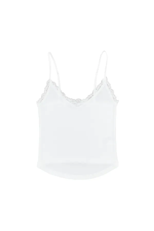 V-NECK LACE CAMI TOP (WHITE)