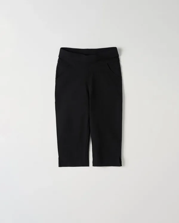 [2nd] Capri Slit Pants [BLACK]