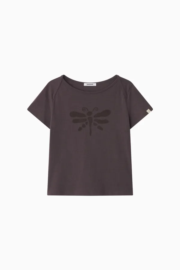 VINTAGE DRAGONFLY SLIM T-SHIRT, PURPLE