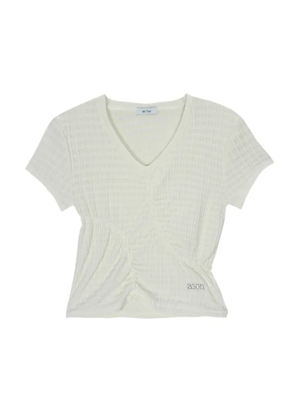 SOFT SHIRRING TEE / IVORY