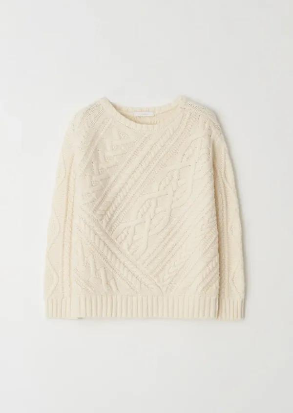 fishermans knot knit-ivory