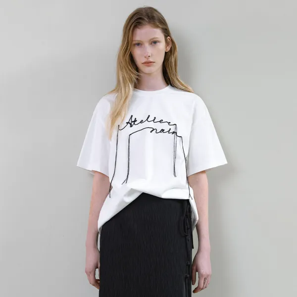 (T-7046)LOOP CHAIN POINT TEE