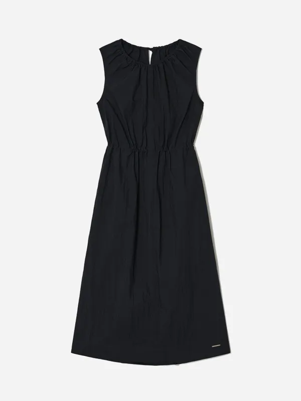 Waist String Sleeveless Dress Black