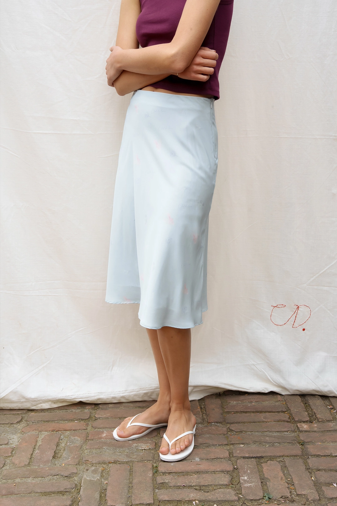샤드라마 PALE FLOWER PRINTED SKIRT [SKY BLUE] 상품 이미지 2