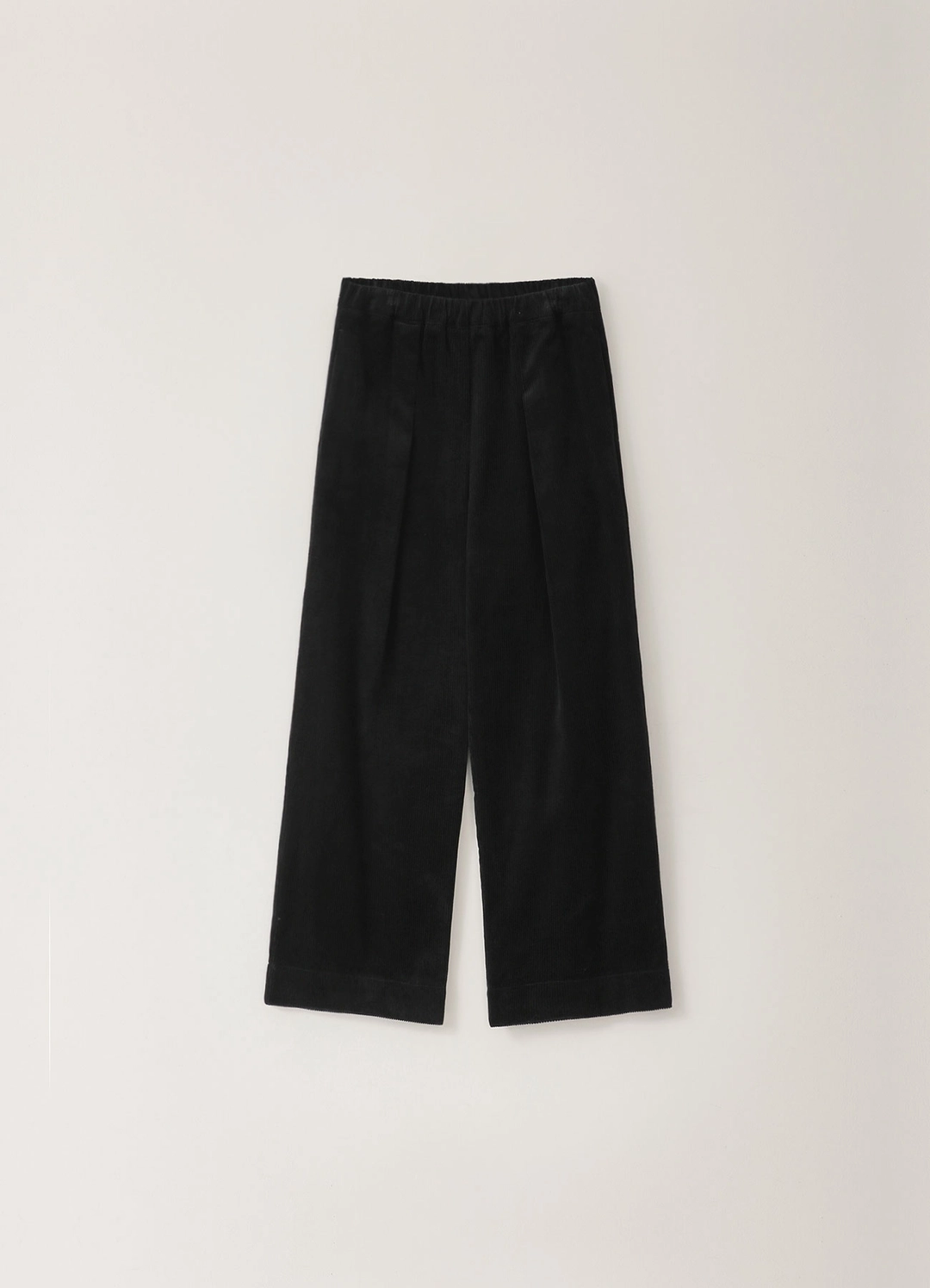 페블엠 Corduroy Banding Loose Pants - Black 상품 이미지 1
