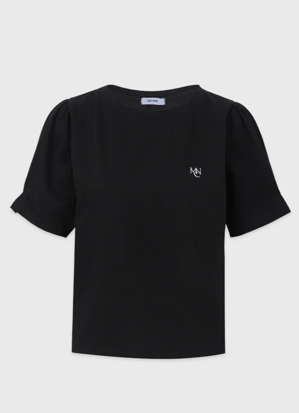  [44-120]  Lovesome Puff Tee  러브썸 퍼프 티 (여름-데일리룩-출근룩-캐주얼룩-데이트룩-페미닌룩-베이직-티셔츠-퍼프-핀턱-라운드넥-빅사이즈-자체제작) 