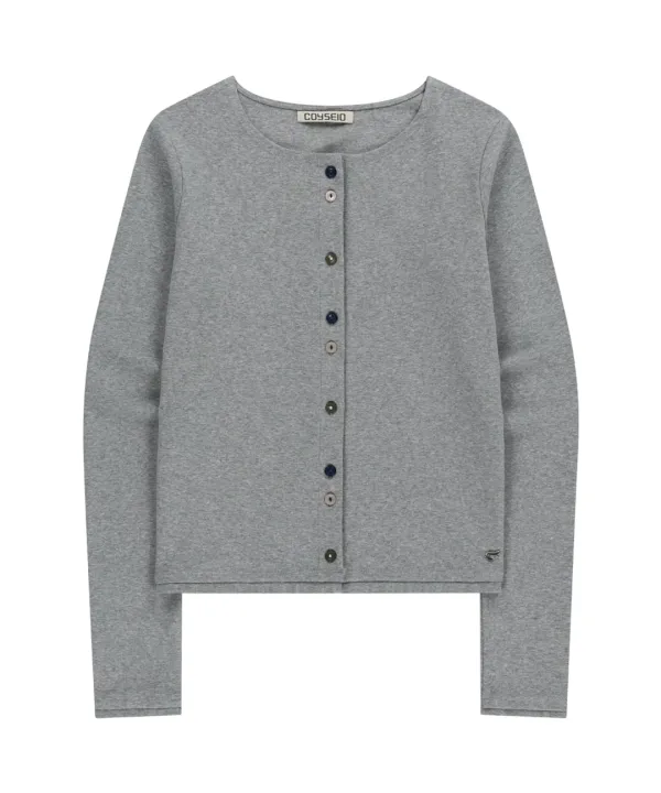 RAW EDGE CARDIGAN MELANGE GREY