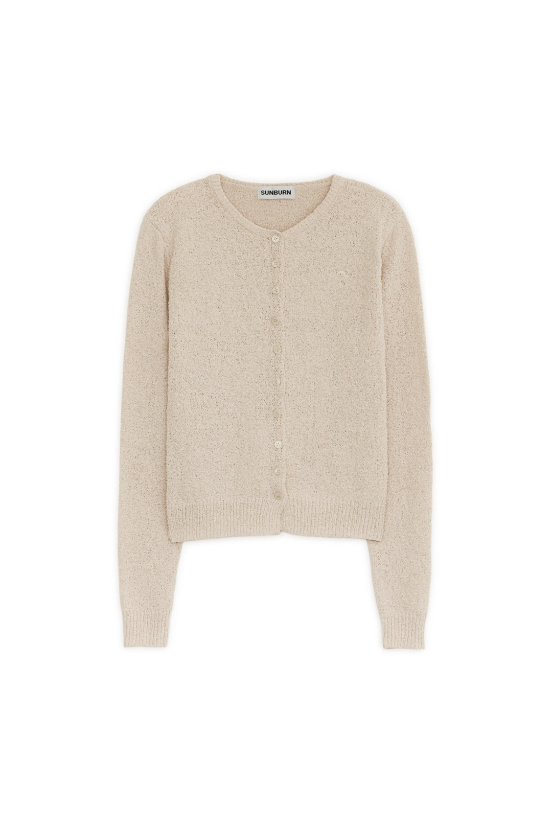 썬번프로젝트 EASY BASIC ROUND NECK CARDIGAN, BEIGE 상품 이미지 1