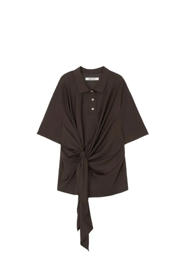Knotted polo t-shirts - Brown