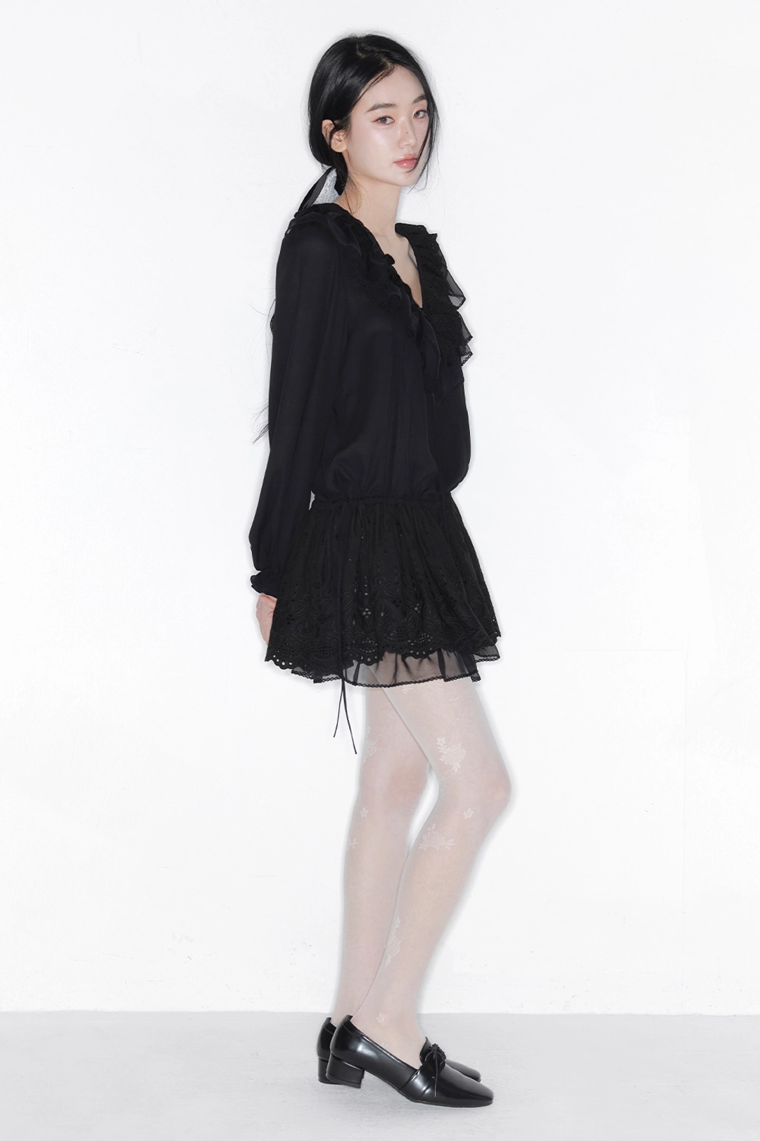 더티스 [2차] [Exclusive] PETAL BLOOM SCALLOP DRESS_TT6S602BK 상품 이미지 3