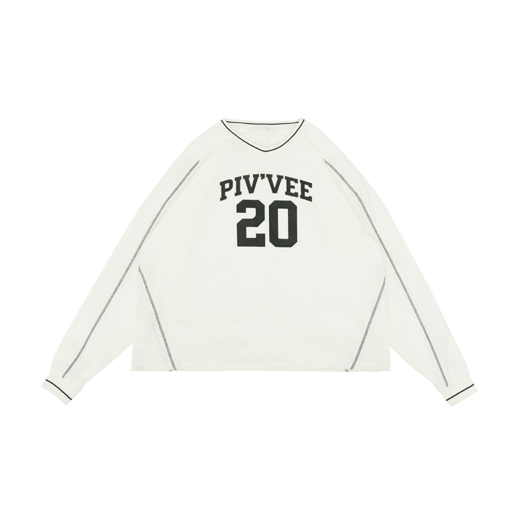 피브비 [2차] Sporty V Neck Nylon Sweatshirt (sand beige) 상품 이미지 2